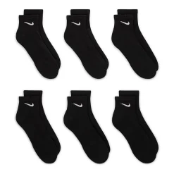 Nike Everyday Cushioned Unisex Adult Multi-Pack 6 Pair Quarter Ankle Socks