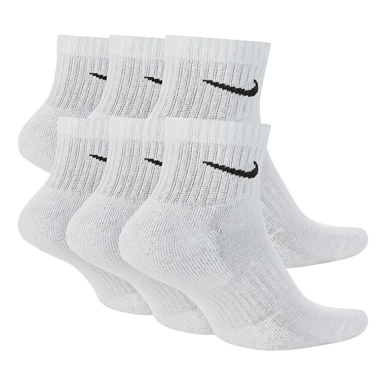 Nike Everyday Cushioned Unisex Adult Multi-Pack 6 Pair Quarter Ankle Socks