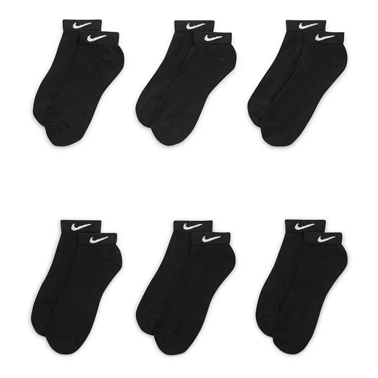 Nike Everyday Cushioned Unisex Adult Multi-Pack 6 Pair Low Cut Socks