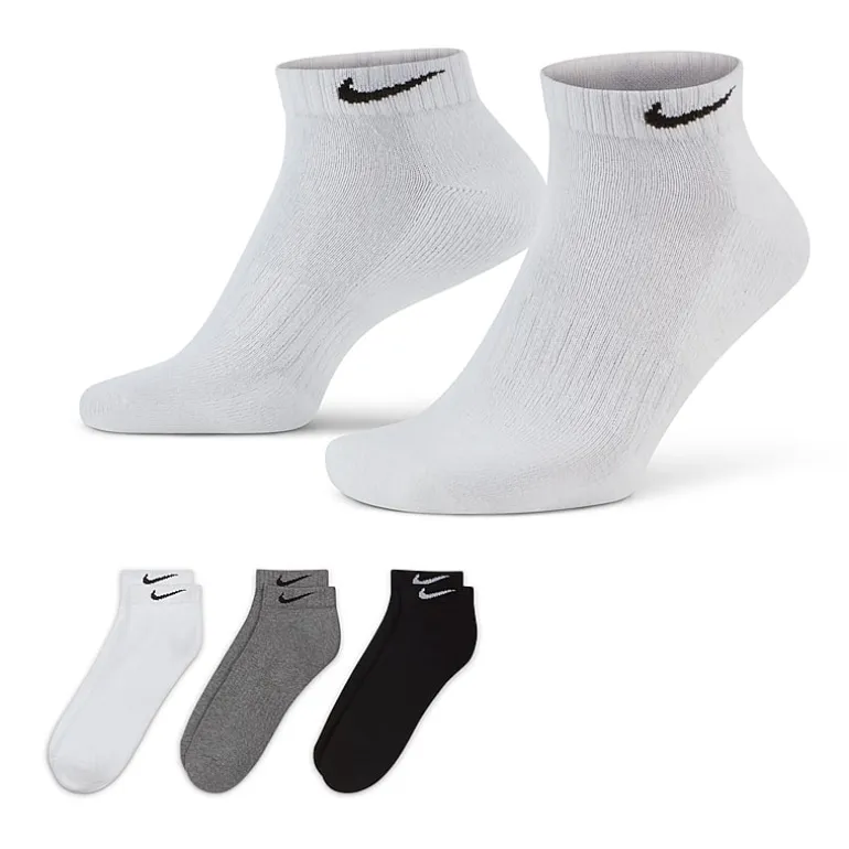 Nike Everyday Cushioned Unisex Adult Multi-Pack 3 Pair Low Cut Socks