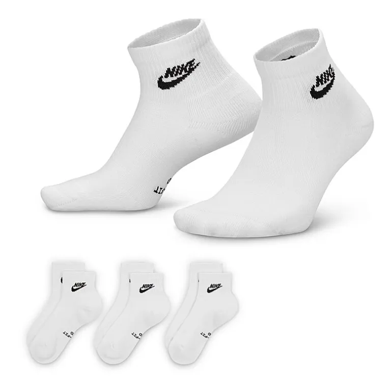 Nike Everyday Elevated Unisex Adult 3 Pair Quarter Ankle Socks