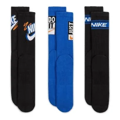 Nike Everyday Plus Athletic Unisex Adult 3 Pair Crew Socks