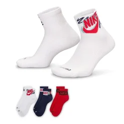 Nike Everyday Plus Athletic Unisex Adult Multi-Pack 3 Pair Quarter Ankle Socks