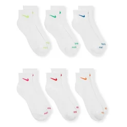 Nike Everyday Plus Cushioned Unisex Adult Breathable Multi-Pack 6 Pair Quarter Ankle Socks