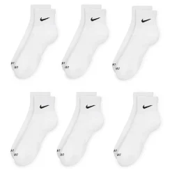Nike Everyday Plus Cushioned Unisex Adult Breathable Multi-Pack 6 Pair Quarter Ankle Socks
