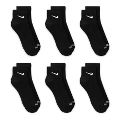 Nike Everyday Plus Cushioned Unisex Adult Breathable Multi-Pack 6 Pair Quarter Ankle Socks