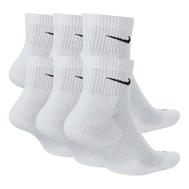 Nike Everyday Plus Cushioned Unisex Adult Breathable Multi-Pack 6 Pair Quarter Ankle Socks