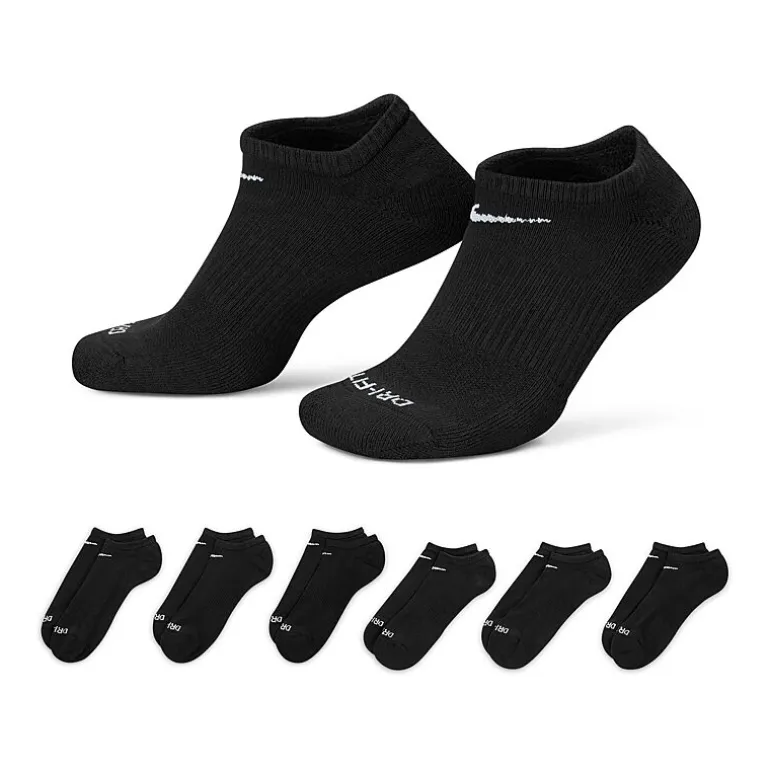 Nike Everyday Plus Cushioned Unisex Adult Multi-Pack 6 Pair No Show Socks