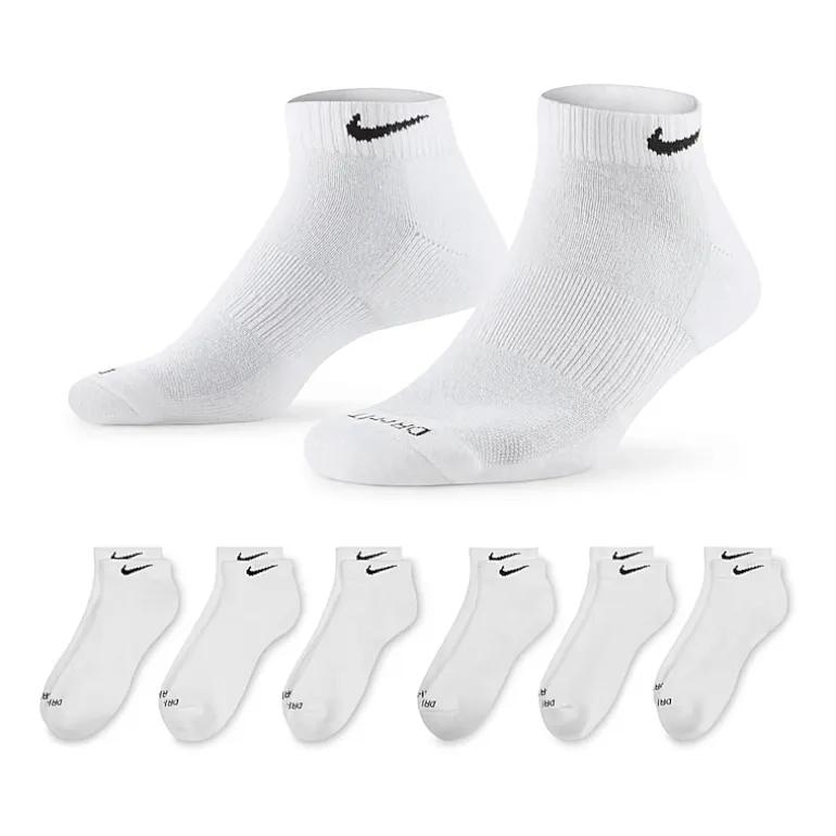 Nike Everyday Plus Cushioned Unisex Adult Breathable Multi-Pack 6 Pair Low Cut Socks