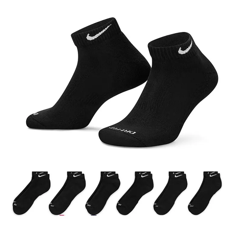 Nike Everyday Plus Cushioned Unisex Adult Breathable Multi-Pack 6 Pair Low Cut Socks