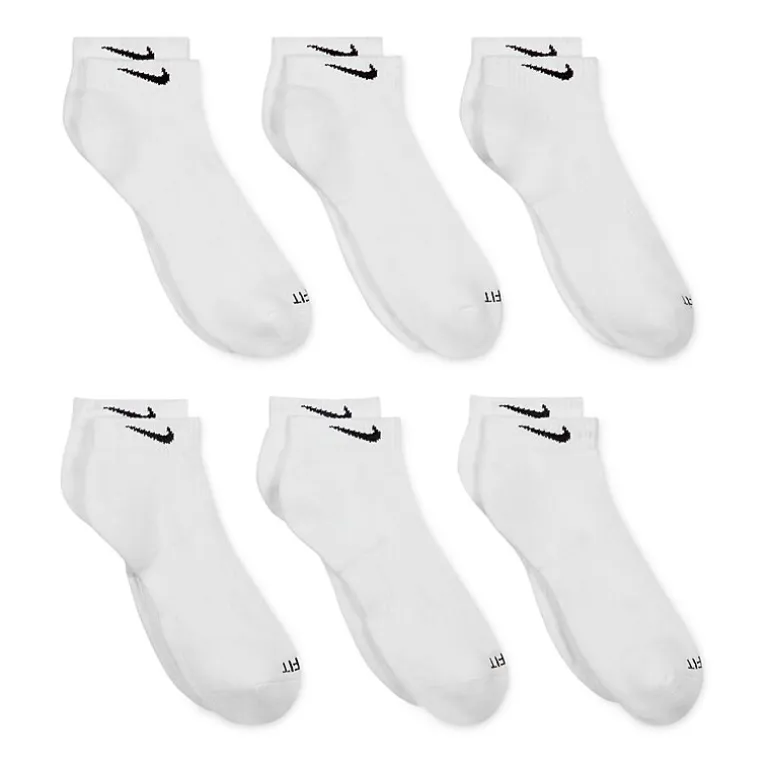 Nike Everyday Plus Cushioned Unisex Adult Breathable Multi-Pack 6 Pair Low Cut Socks