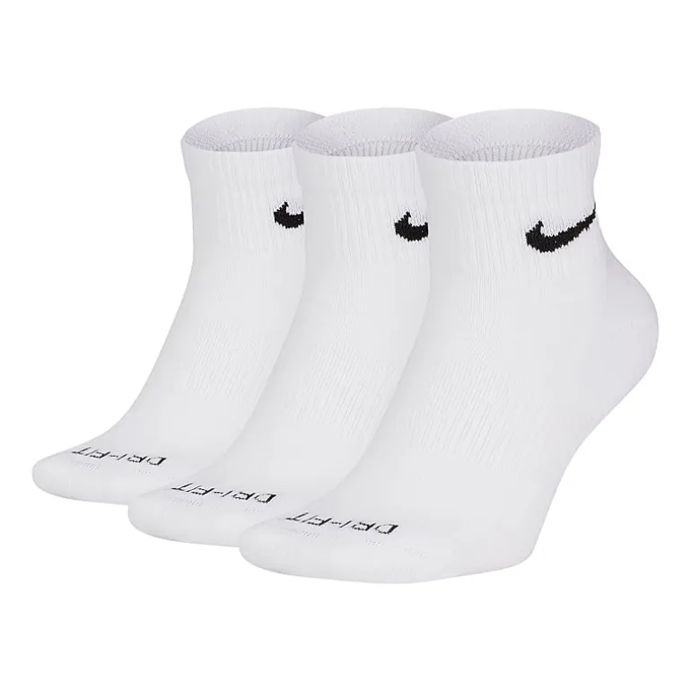 Nike Everyday Plus Cushioned Unisex Adult Breathable Multi-Pack 3 Pair Quarter Ankle Socks
