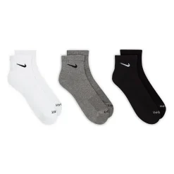 Nike Everyday Plus Cushioned Unisex Adult Breathable Multi-Pack 3 Pair Quarter Ankle Socks