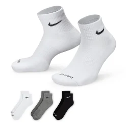 Nike Everyday Plus Cushioned Unisex Adult Breathable Multi-Pack 3 Pair Quarter Ankle Socks