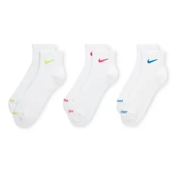 Nike Everyday Plus Cushioned Unisex Adult Breathable Multi-Pack 3 Pair Quarter Ankle Socks