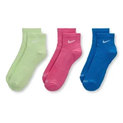 Nike Everyday Plus Cushioned Unisex Adult Breathable Multi-Pack 3 Pair Quarter Ankle Socks