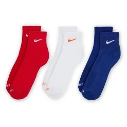 Nike Everyday Plus Cushioned Unisex Adult Breathable Multi-Pack 3 Pair Quarter Ankle Socks