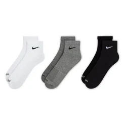 Nike Everyday Plus Cushioned Unisex Adult Breathable Multi-Pack 3 Pair Quarter Ankle Socks