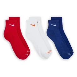 Nike Everyday Plus Cushioned Unisex Adult Breathable Multi-Pack 3 Pair Quarter Ankle Socks