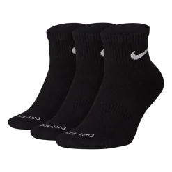 Nike Everyday Plus Cushioned Unisex Adult Breathable Multi-Pack 3 Pair Quarter Ankle Socks