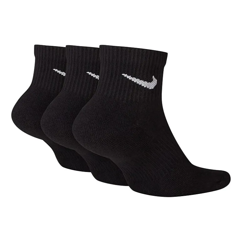 Nike Everyday Plus Cushioned Unisex Adult Breathable Multi-Pack 3 Pair Quarter Ankle Socks
