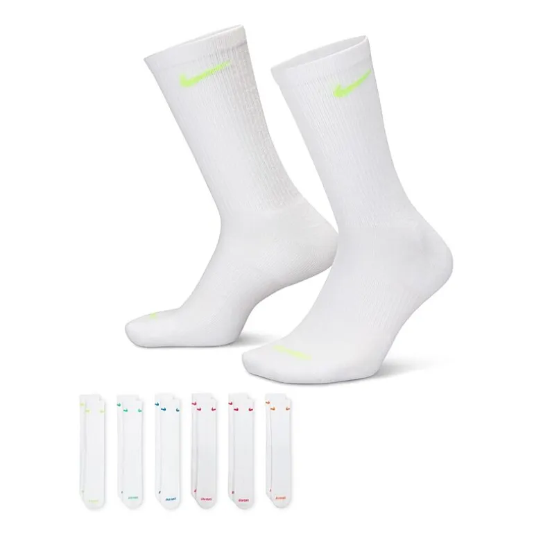 Nike Everyday Plus Cushioned Unisex Adult 6 Pair Crew Socks