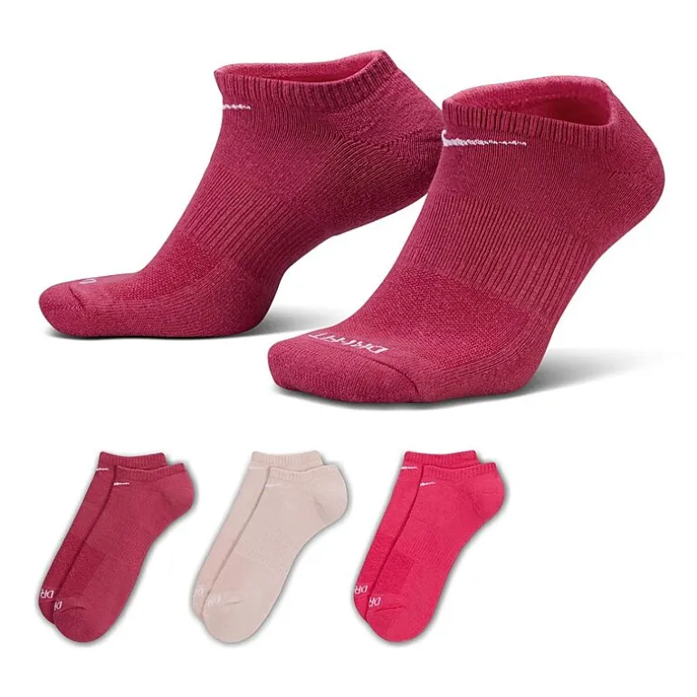 Nike Everyday Plus Cushion Unisex Adult Multi-Pack 3 Pair No Show Socks