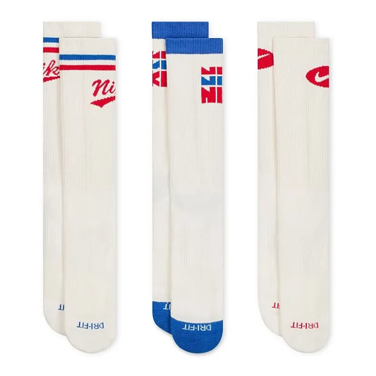 Nike Everyday Plus Throwback Unisex Adult 3 Pair Crew Socks