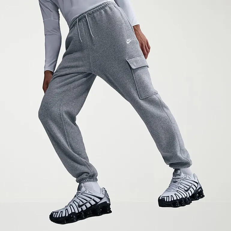 Nike Fleece Mens Cuffed Mid Rise Regular Fit Active Cargo Pant