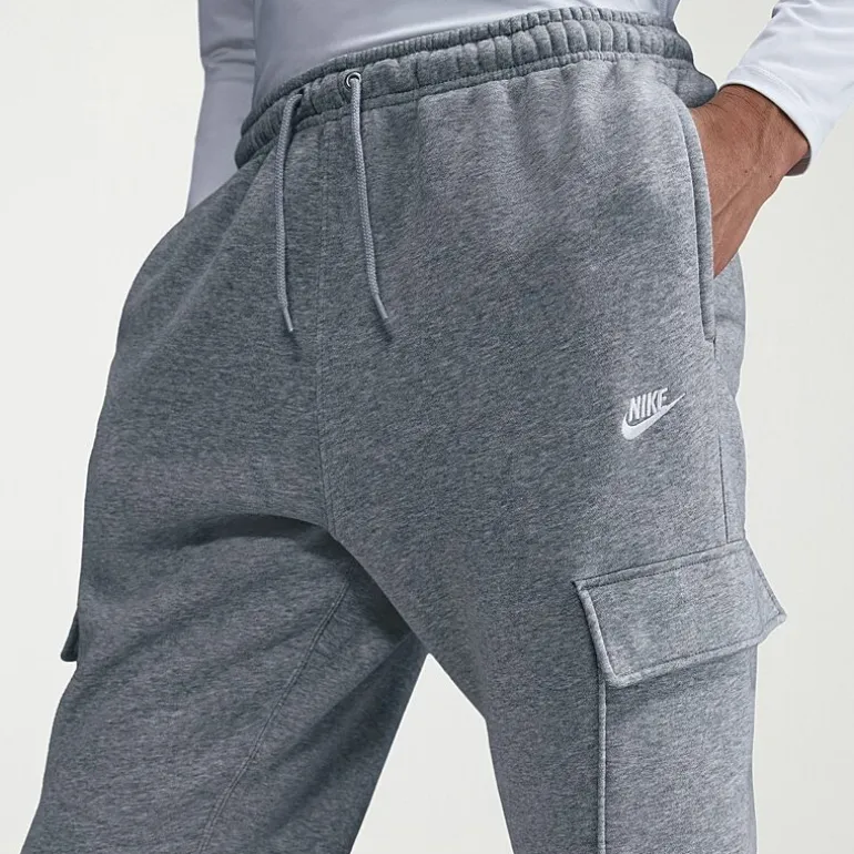 Nike Fleece Mens Cuffed Mid Rise Regular Fit Active Cargo Pant