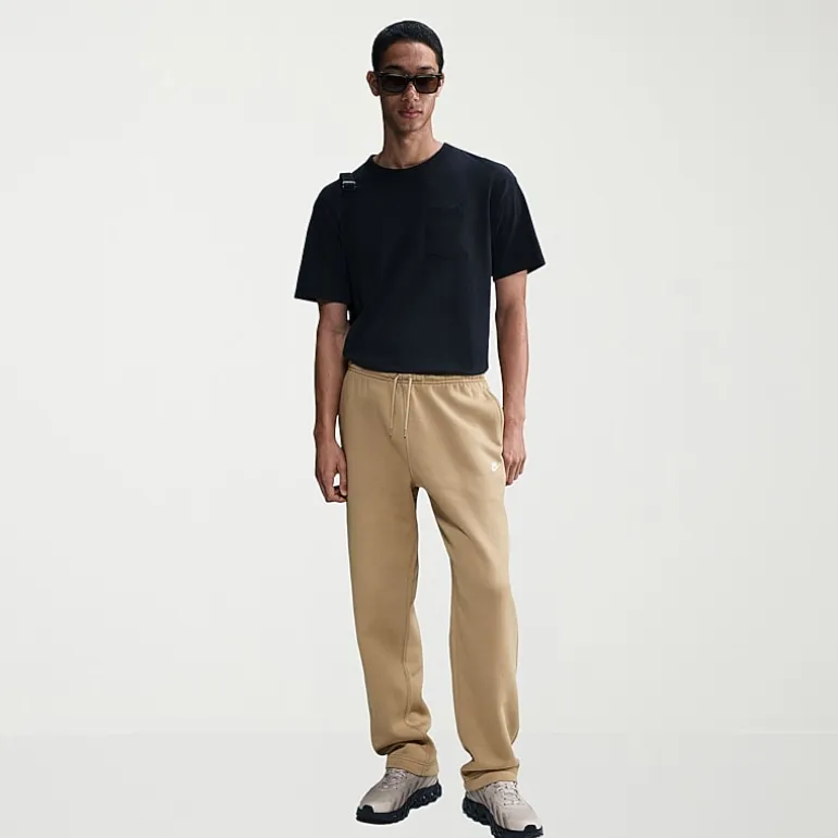 Nike Fleece Mens Straight Mid Rise Regular Fit Workout Pant