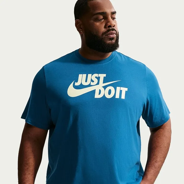 Nike Just Do It Mens Crew Neck Short Sleeve Classic Fit Big and Tall Graphic T-Shirt