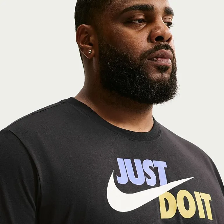 Nike Just Do It Mens Crew Neck Short Sleeve Classic Fit Big and Tall Graphic T-Shirt