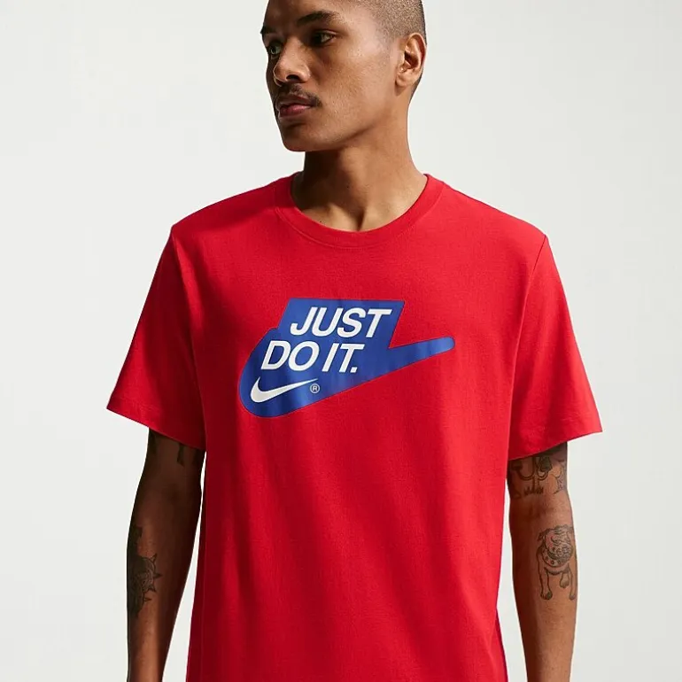 Nike Just Do It Mens Crew Neck Short Sleeve Classic Fit Big and Tall Graphic T-Shirt