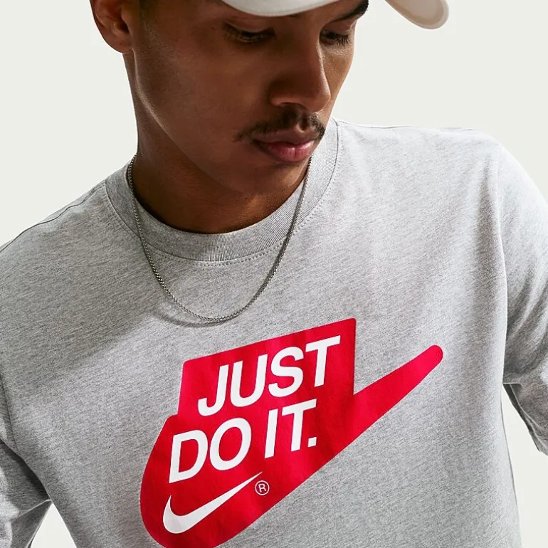 Nike Just Do It Mens Crew Neck Short Sleeve Classic Fit Big and Tall Graphic T-Shirt