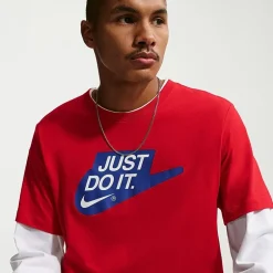 Nike Just Do It Mens Crew Neck Short Sleeve Classic Fit Big and Tall Graphic T-Shirt
