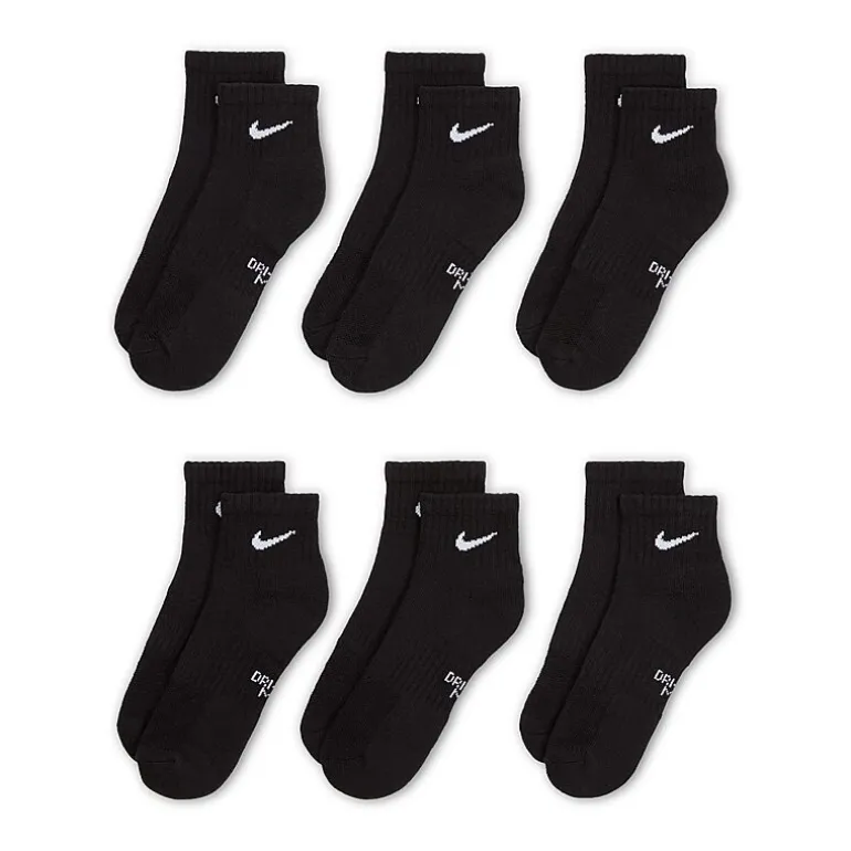Nike Little & Big Kid Unisex 6 Pair Quarter Ankle Socks