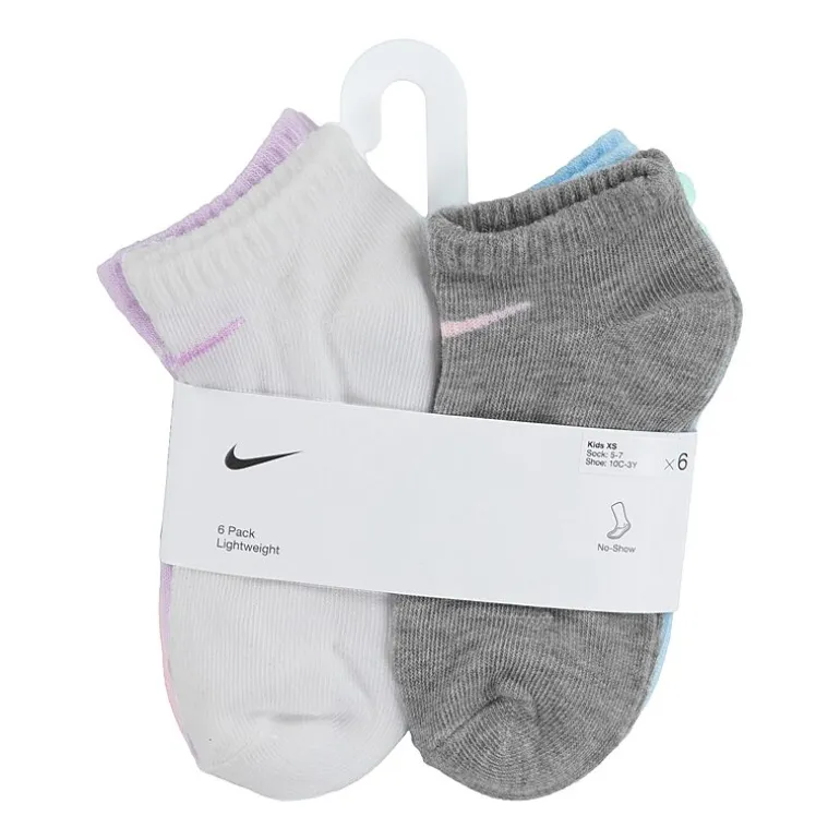 Nike Little Girls Multi-Pack 6 Pair Low Cut Socks