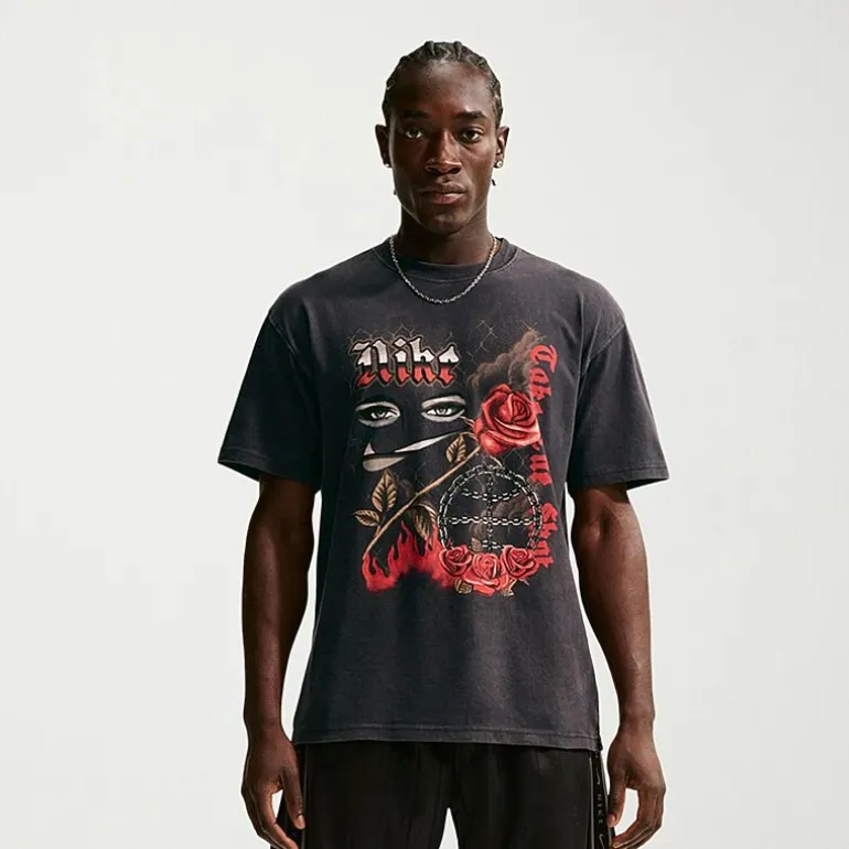 Nike Mens Crew Neck Short Sleeve Regular Fit Graphic T-Shirt