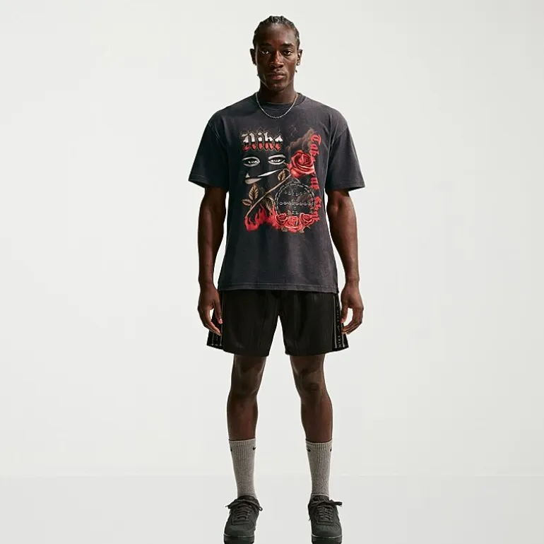 Nike Mens Crew Neck Short Sleeve Regular Fit Graphic T-Shirt