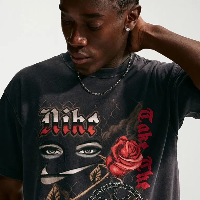 Nike Mens Crew Neck Short Sleeve Regular Fit Graphic T-Shirt
