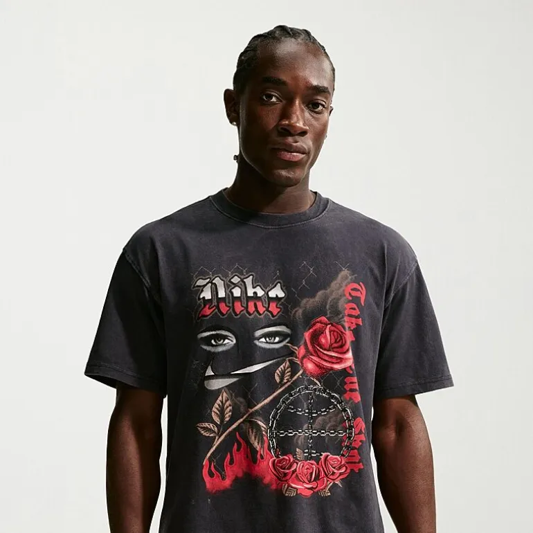 Nike Mens Crew Neck Short Sleeve Regular Fit Graphic T-Shirt