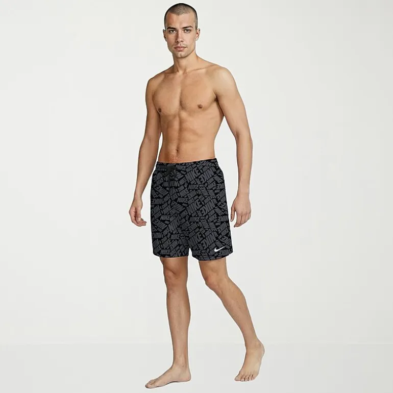 Nike Mens Drawstring Waist 7" Logo Swim Trunks
