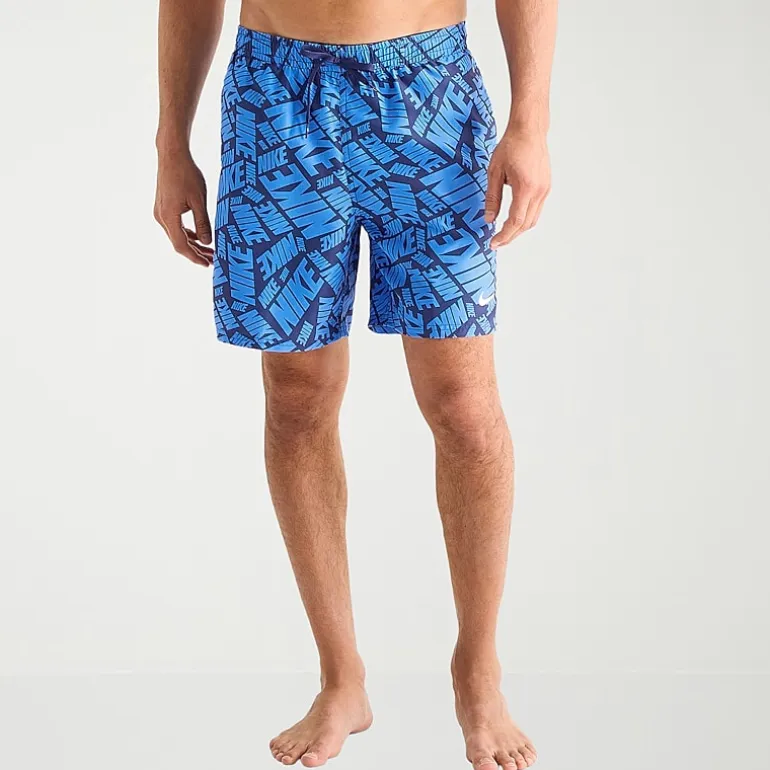 Nike Mens Drawstring Waist 7" Logo Swim Trunks