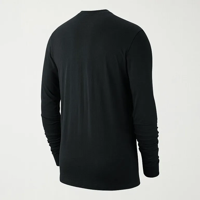 Nike Sportswear Club Mens Crew Neck Long Sleeve Quick Dry Embroidered Active T-Shirt