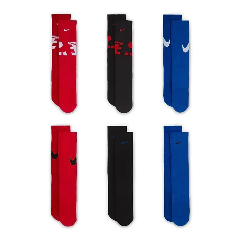 Nike Unisex 6 Pair Crew Socks