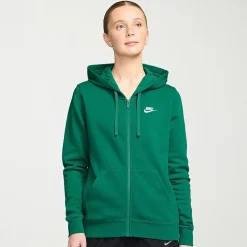 Nike Womens Long Sleeve Embroidered Fleece Lined Lined Fleece Zipper Active Hoodie