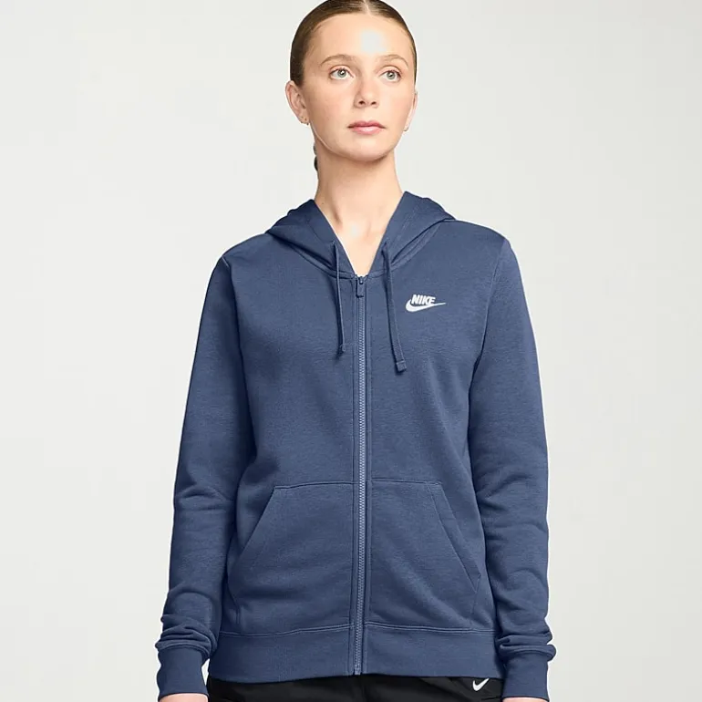 Nike Womens Long Sleeve Embroidered Fleece Lined Lined Fleece Zipper Active Hoodie