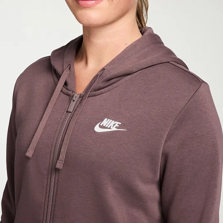 Nike Womens Long Sleeve Embroidered Fleece Lined Lined Fleece Zipper Active Hoodie