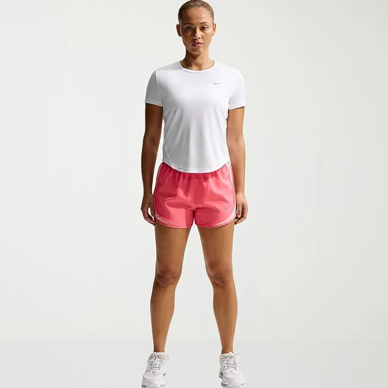 Nike Womens 3" Mid Rise Moisture Wicking Drawstring Waist Quick Dry Running Short